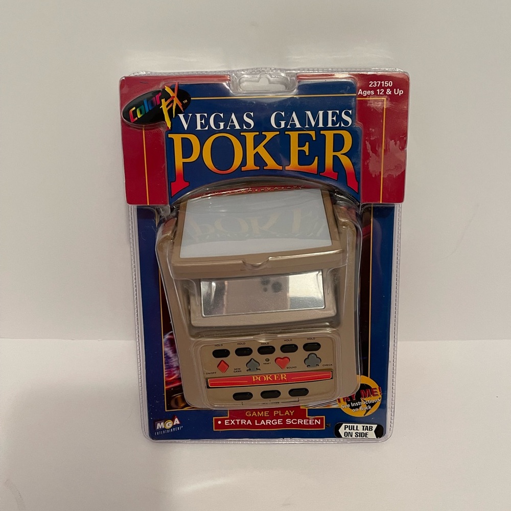 Vntg 1999 Vegas Games Poker Hand Held Game Full Color MGA-See Description
